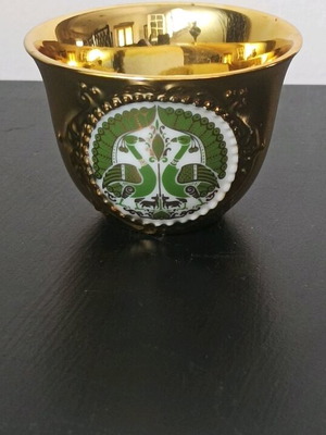 Arabian coffee cups like new, peacock design, pack of 12