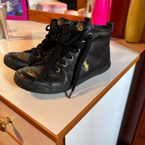 Polo Ralph Lauren sneakers used, leather, black, size 36