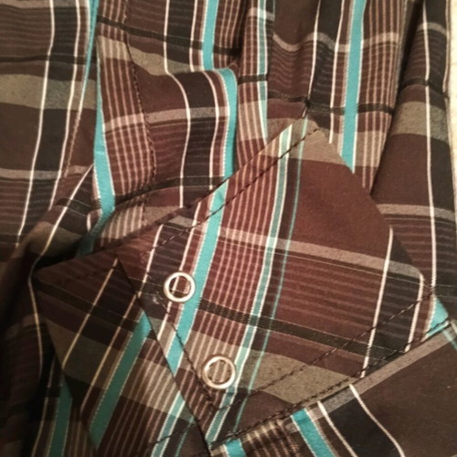Checked women's shirt like new, size M, brown and green