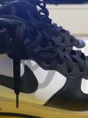 Nike Air Force 1 Mid μεταχειρισμένα, μέγεθος 44, ασπρόμαυρα