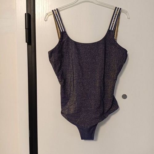 Emporio Armani women's one-piece swimsuit like new, blue with gold lurex
