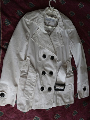 Ημίπαλτο Zara γυναικείο λευκό μεταχειρισμένο μέγεθος Medium