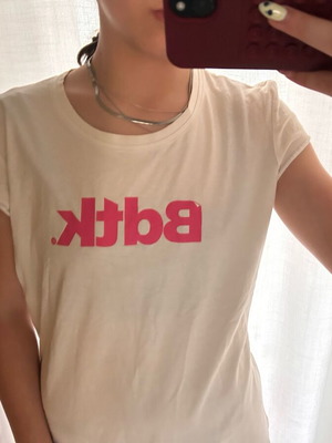 BodyTalk T-shirt used, medium size, white and pink
