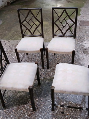 Dining chairs used, set of 4 wooden with cockpen back design