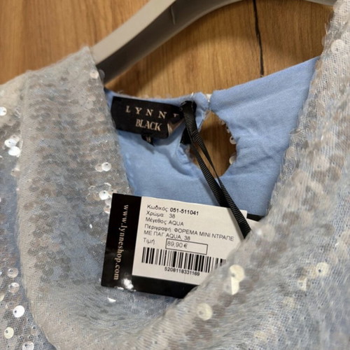 Lynne soft light blue dress with sequins
