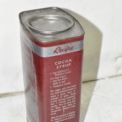 Hershey’s Cocoa metal tin used, vintage retro collectible
