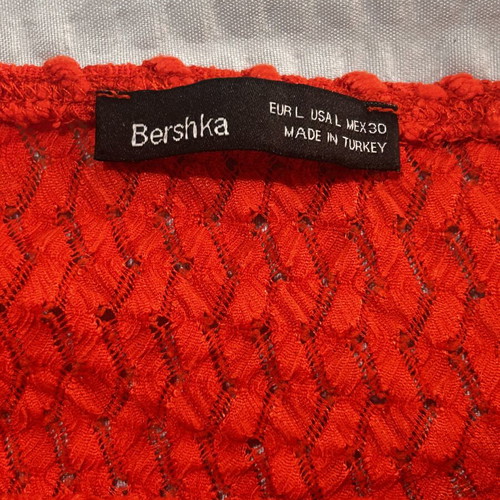 Bershka Red Crop Top Large lace pattern like new