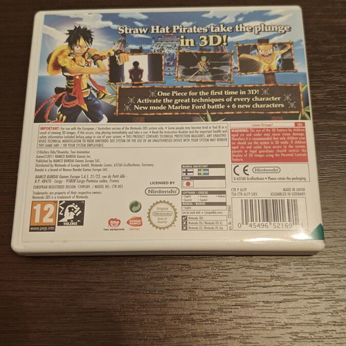 One Piece game for Nintendo 3DS used with original case and manuals