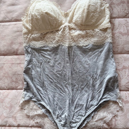 Oysho bodysuit like new, gray and beige, size S