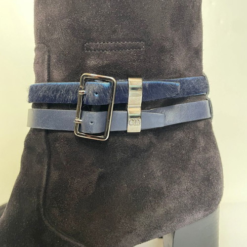Dior suede ankle boots like new, size 40, navy