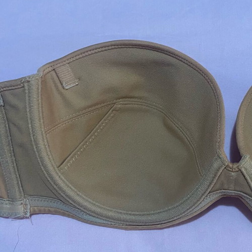 Luna strapless beige bra like new, 75C with removable straps
