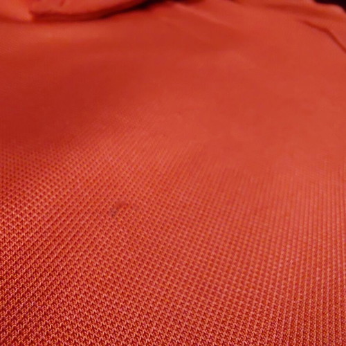Yves Saint Laurent women's satin shirt size L used, red and orange