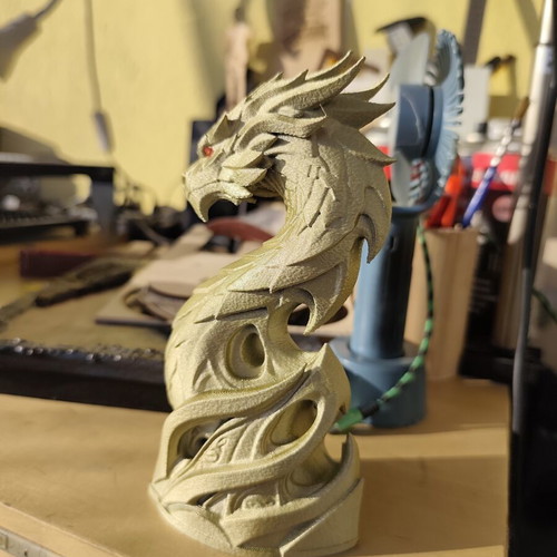 Golden Dragon 17cm 3D printed decorative sculpture new