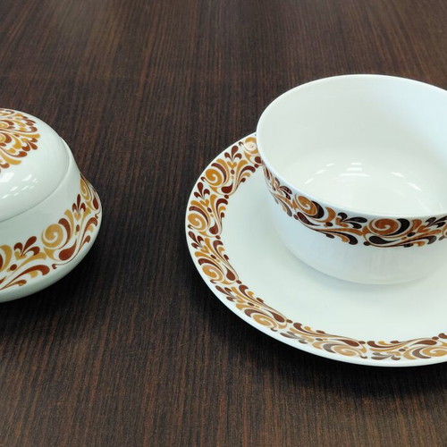 Vintage Ionian sugar bowl and bowl set used, 1970s
