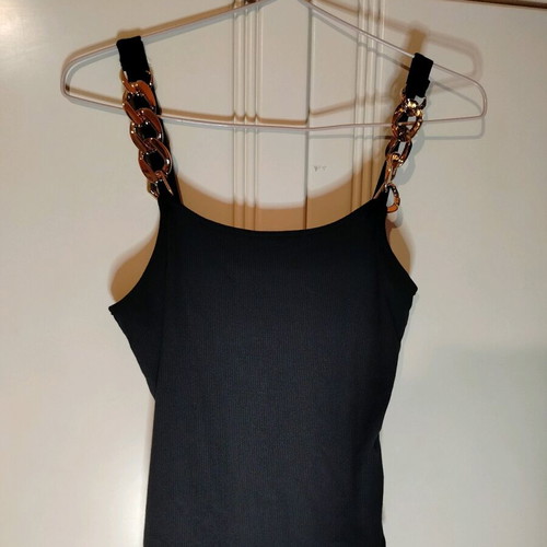 Tirante blouse new with gold detail black multicolor