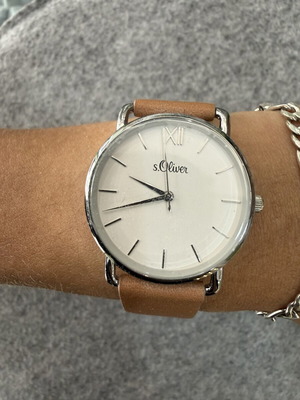 S.Oliver SO-4153-LQ women's watch, leather strap, white dial