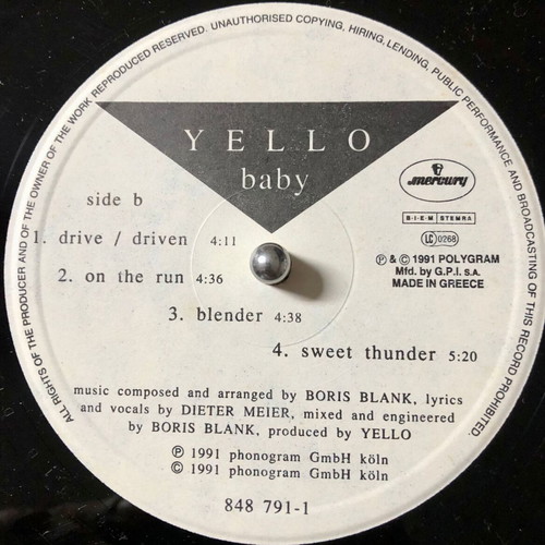 Yello Baby vinyl LP used with warp