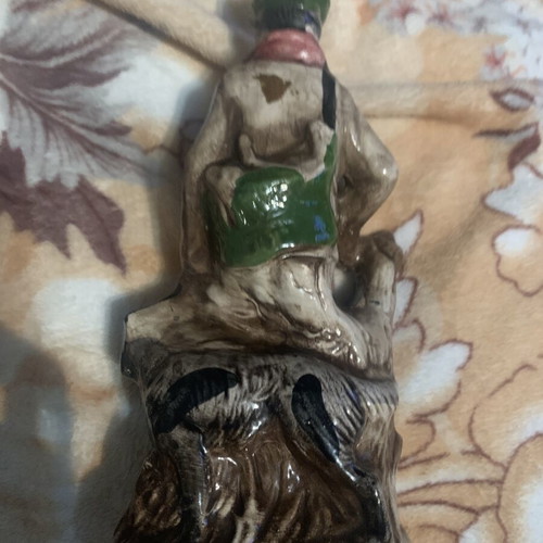 Vintage chalkware Goose Girl figurine, 70s, hand paint