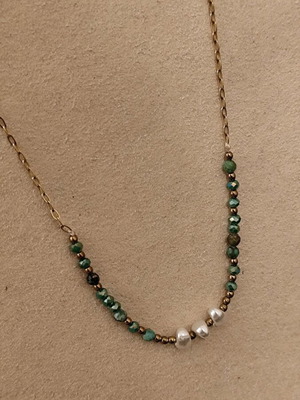 Necklace with beautiful design made of stainless steel new, multicolor and gold