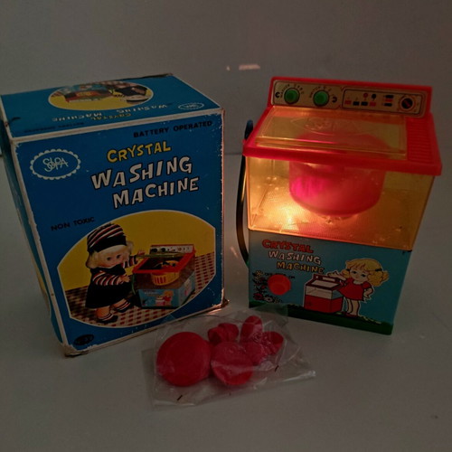 Crystal washing machine toy Solpa 1970s battery operated