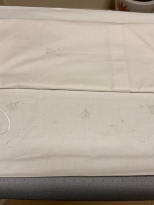 Set of two vintage 40s/50s handmade embroidered pillowcases used