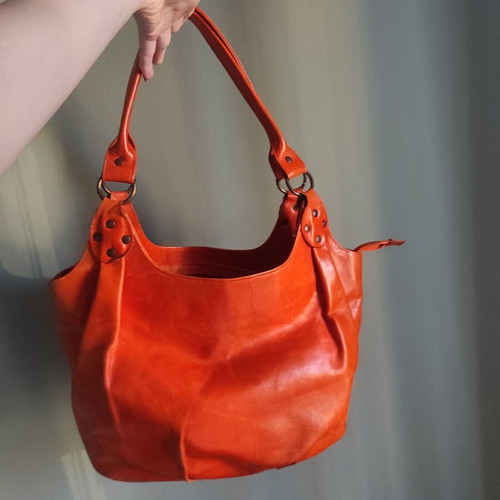THE BRIDGE vintage shoulder bag used, orange leather