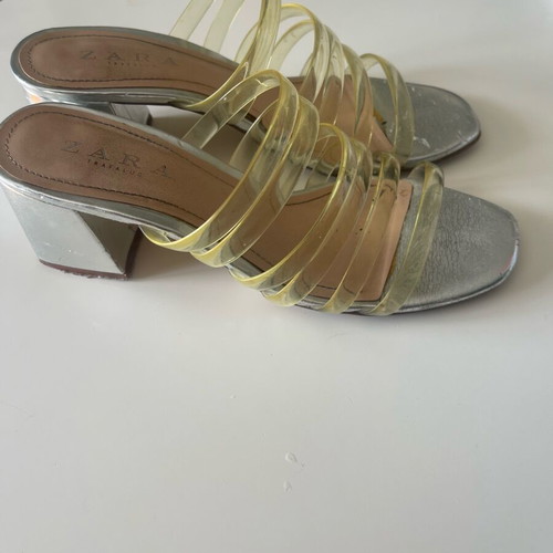 Zara silver mules size 37 used