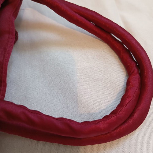 Vintage hand-beaded burgundy shoulder bag, made in India