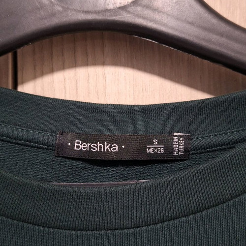 Bershka dark green long crewneck like new, size S