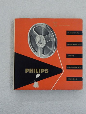Philips reel tape with case, 14.5 cm diameter