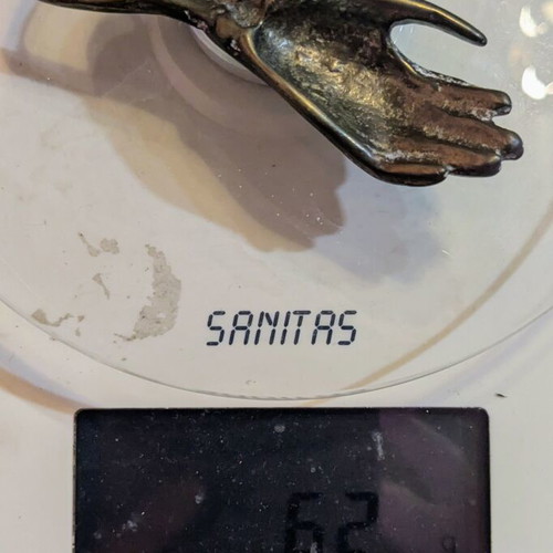Vintage bronze bottle opener "Hand" 10cm 62g