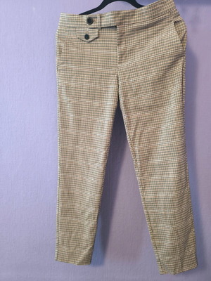 Mango plaid straight-leg pants new multicolor size S