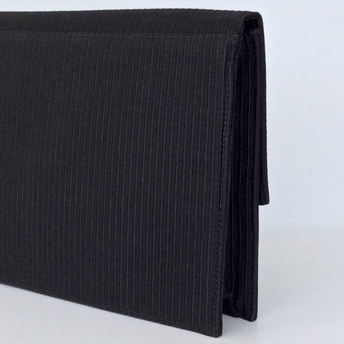 Marina Rinaldi clutch bag used, black ribbed satin