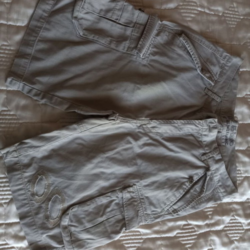 Men's bermuda shorts used, size M, beige and green