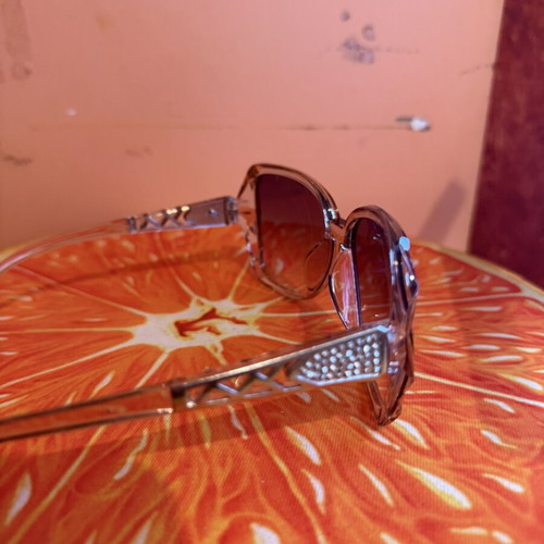 Statement Oversized Sunglasses Transparent Frame, Like New, Multicolor