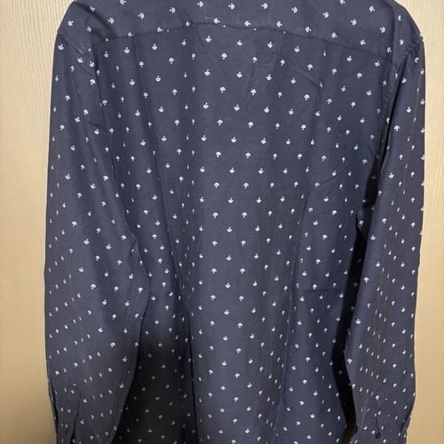 Seaman Collection men's shirt dark blue with umbrella pattern used