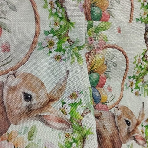 Easter placemats new, set of 4 canvas with bunny and basket design