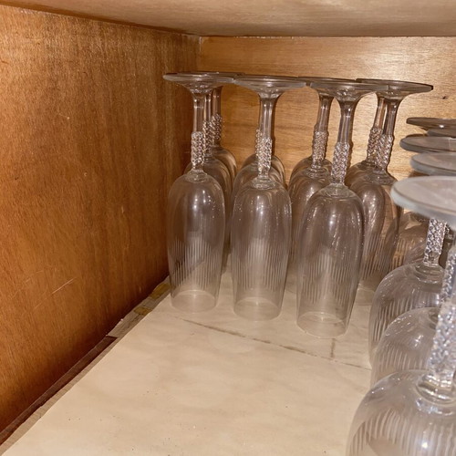 Crystal glasses set vintage classic design, 57 pieces, new