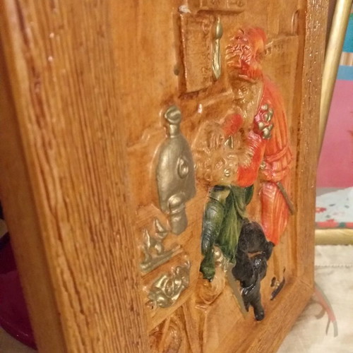 Relief vintage ceramic frame 24×28 used with beautiful colors