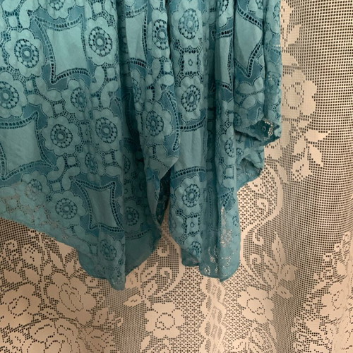 Turquoise lace dress like new, cotton blend, wedding and events