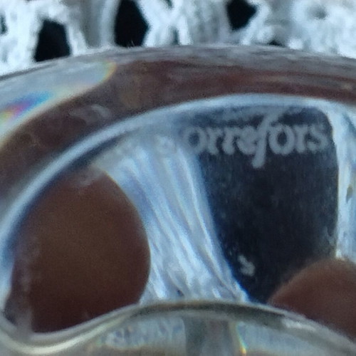 Vintage crystal set: Orrefors snail candle holder & Formano oil lamp