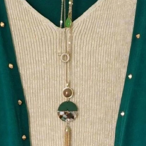 Axel triple necklace green gold new