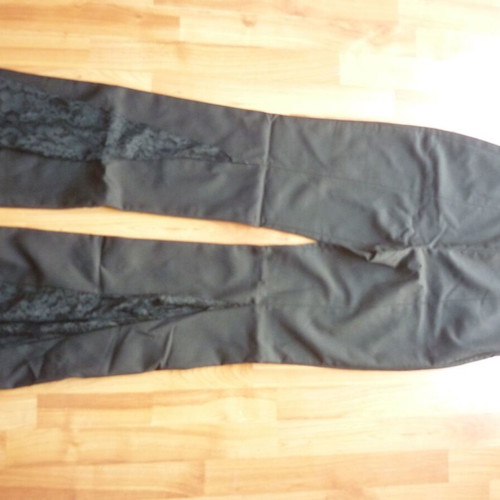 Zara women's pants Large new with lace on legs black