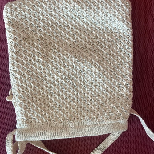 Knitted crossbody bag like new, white, handmade from Crete