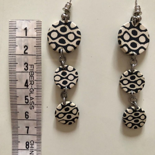Wooden hanging earrings used, painted
