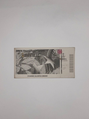 Εισιτήριο αγώνα UEFA Champions League Juventus 2-1 Παναθηναϊκός, σεζόν 2000/01