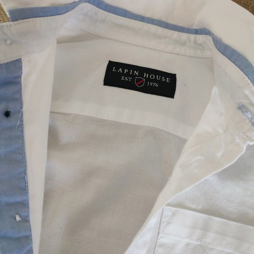 Lapin House shirt for 18-month-old boy white with blue detail new
