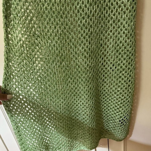 H&M beachwear knitted mini dress with glitter and sequins light green, new
