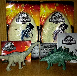2018 Jurassic World Mini Action Dino series 1 Apatosaurus & 2 Stegosaurus blind bag figures