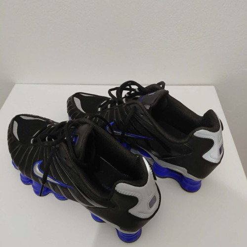 Nike Shox TL Black Metallic Silver Racer Blue sneakers like new, size 45